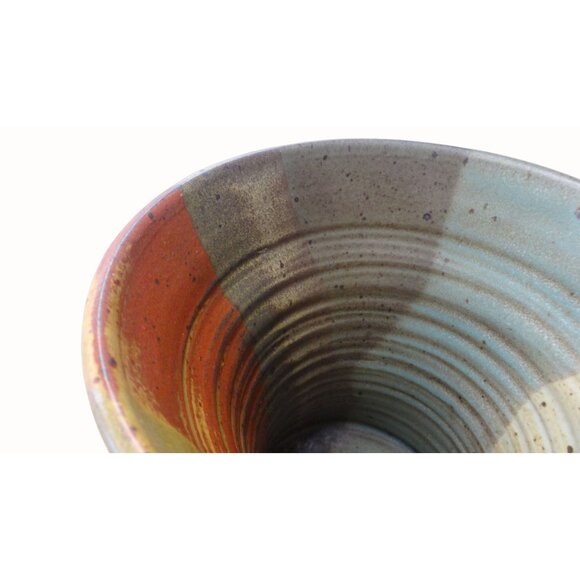 Creitz Ceramic Handmade Pottery Wide Mouth Vase Signed - Picture 9 of 11